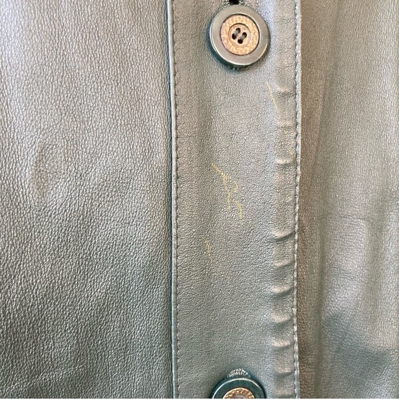 Jacqueline Ferrar | Forest Green Jade Vintage 80s Oversized Leather Jacket - Picture 5 of 7